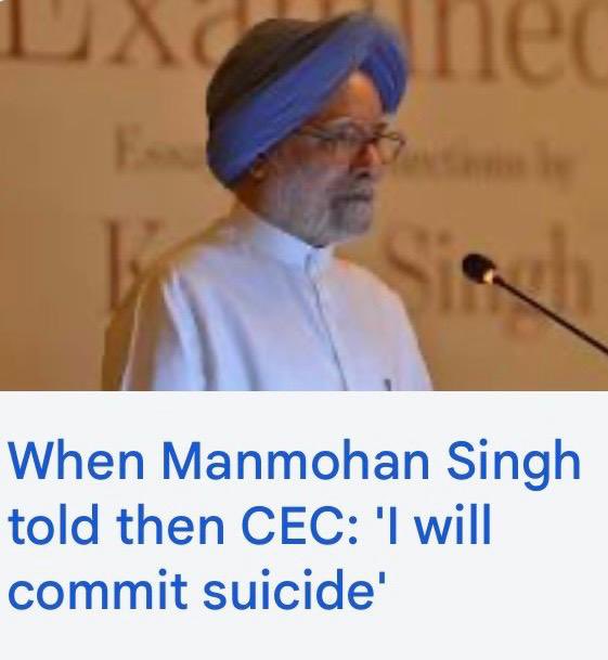 sambitswaraj's tweet photo. Former CEC Shri S.Y. Quraishi’s latest book has exposed a deeply worrying and dark chapter of the UPA era, revealing the tragic helplessness of former Prime Minister Dr. Manmohan Singh under the shadow of an extra-constitutional high command. 

When the Election Commission censured a UPA minister for violating the Model Code of Conduct in 2012, Congress leaders chose to attack the institutional credibility of the EC rather than respect the law. The internal friction and pressure on Dr. Manmohan Singh regarding the unbridled actions of his own cabinet colleagues ran so deep that he reportedly told the CEC in sheer anguish, "If that is what you think, I will commit suicide." 

This shocking revelation stands as definitive proof of the sheer damage done to the psyche of the Prime Minister and the absolute degradation of the PMO under the 'Super Prime Minister' remote-control culture of Smt. Sonia Gandhi. With ministers acting with total impunity and remaining loyal only to the family, the official Prime Minister was left completely in the lurch to bear the psychological brunt of their arrogance. 

We must thank Shri Quraishi for bringing this truth to light, reminding the nation of how institutional subversion and parallel power centers compromised Indian governance for a decade.

https://t.co/hly0f5tPHe