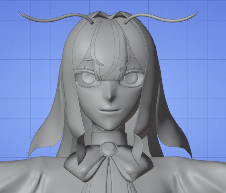 oniku83_BOOTH's tweet photo. #アバター制作中
 #VRChat
 #blender 
現在VRChat向けに人外アバターを作ってます
お腹に多肉植物が生えているオオミズアオ（蛾）がモチーフのお兄さんです
まだまだ顔や体の修正していきます🫡🦋
フォローして発表をまっていただけると嬉しいです🥹🙌 https://t.co/qAX4gGfXR6
