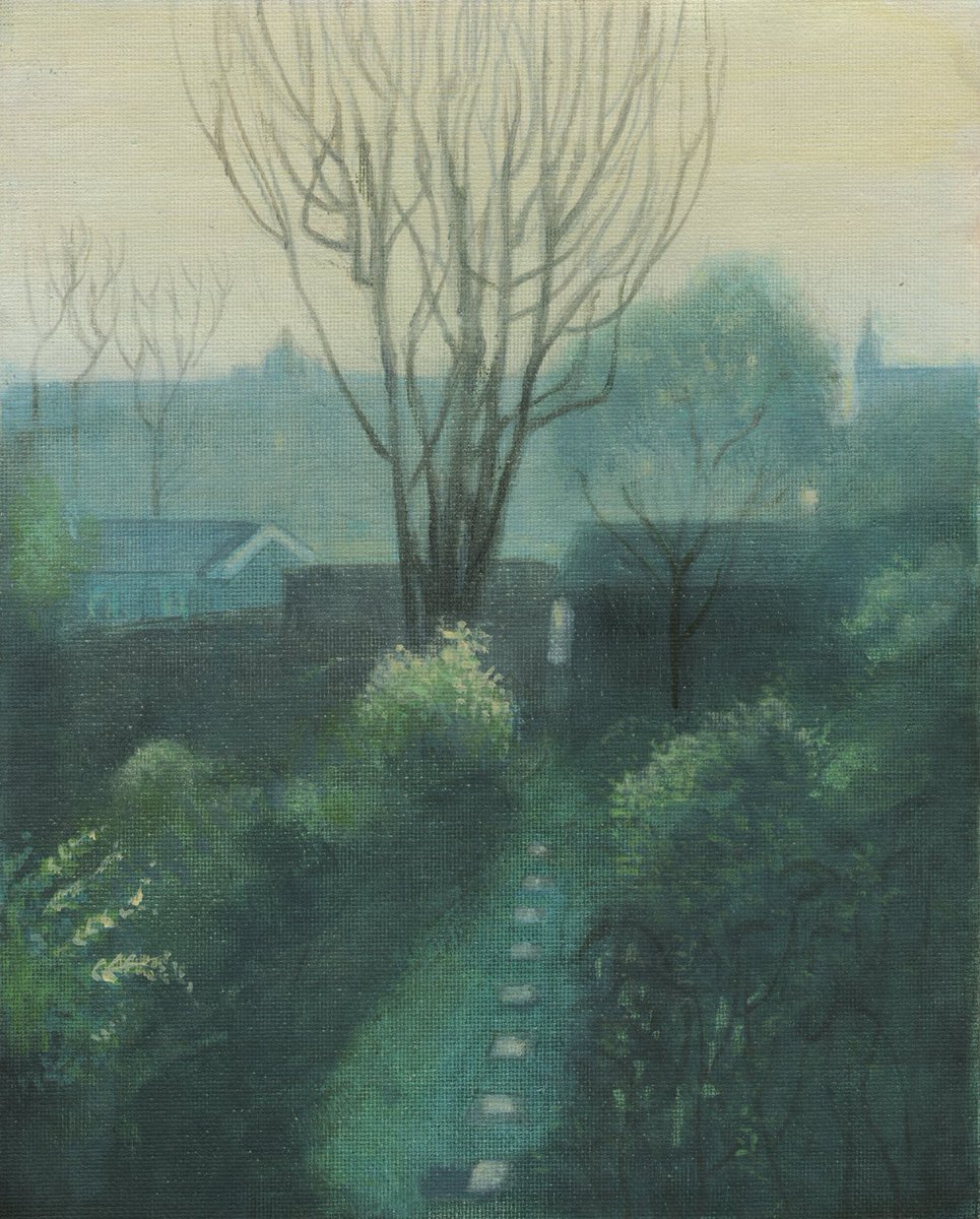 ianarchiebeck's tweet photo. Morning Mist Winter, The Garden St Margarets: acrylic on linen https://t.co/6zdi6JVXAl