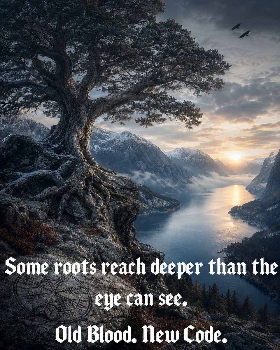 marcin_rietz's tweet photo. Some roots reach deeper than the eye can see.
They hold stories.
They carry strength.
They remind us where we came from.
Like the ancient tree watching over the northern fjords, real resilience grows quietly—season after season.
The North isn't only a place.
Old Blood. New Code https://t.co/oNMNWZsKrK