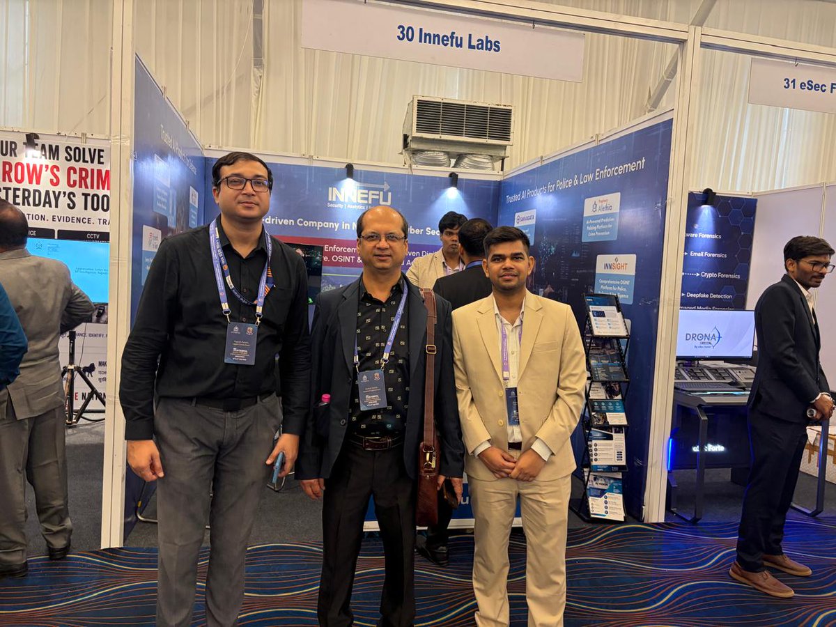 Innefu's tweet photo. Booth 30 is buzzing at NFSU DFEG! Great conversations with digital forensics experts, investigators, and law enforcement professionals on how Sovereign AI is advancing secure, mission-critical operations.

📍 Visit us at Booth 30

#NFSU #DFEG #InnefuLabs #SovereignAI #AI https://t.co/KBHtujfItz