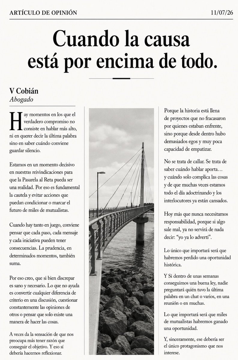 mvcobian's tweet photo. A veces, en los momentos decisivos, el mayor compromiso no consiste en hablar más, sino en saber cuándo hacerlo. Comparto esta reflexión https://t.co/Wda06YVptr