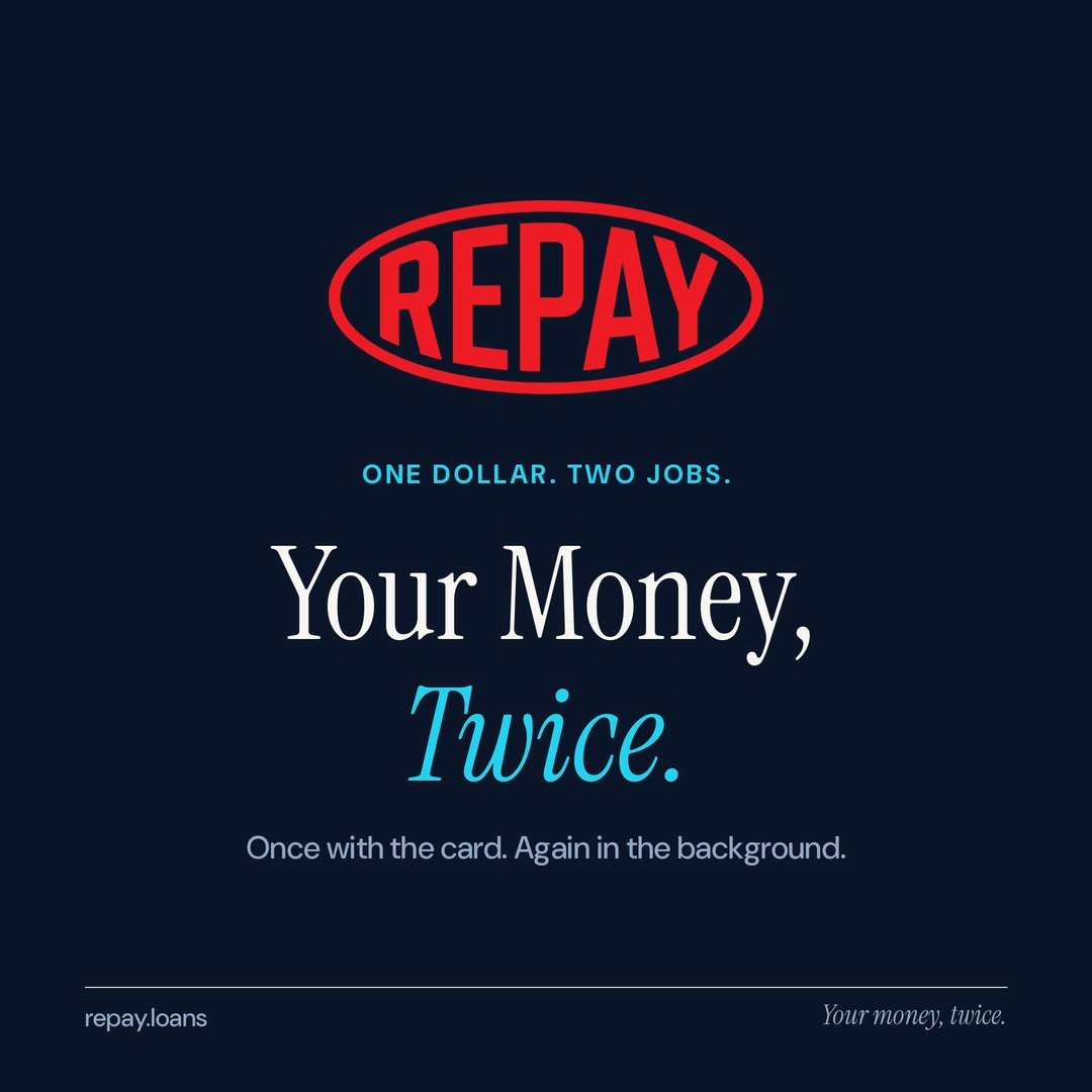RePay_Loans_'s tweet photo. We have a name for the idea:
 
    Your money, twice.
 
Once with the wallet in your pocket.

And again, quietly, as it keeps working in the background.
 
    One dollar. Two jobs.
 
#RePay #YMT

This is what we're building. Be first in line -> https://t.co/yB7i8JKtMV https://t.co/JJZau7bKK3