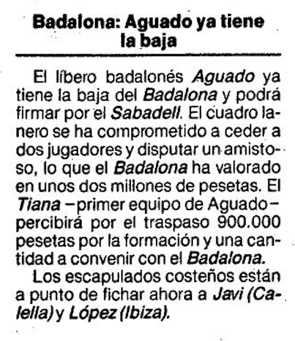 xaviviro's tweet photo. Bonus: el Tiana va donar un professional de debò. Xavi Aguado, format al club, va acabar sent el central titular del Saragossa que va guanyar la Recopa d'Europa el 1995. El Tiana en va cobrar 900.000 ptes "per la formació". 👇🏻 https://t.co/SxXxPF9AvV