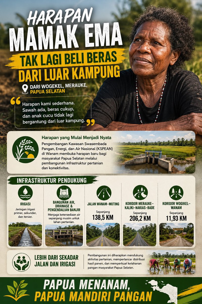 zaenala55981106's tweet photo. Proyek Strategis Nasional (PSN) Wanam, langkah strategis menuju Masa Depan di tanah Papua. ๐๐พ๐พ๐ด๐ช #Wanam #Papua #MasaDepan #PSN #Pertanian https://t.co/DhEMNvo3Le