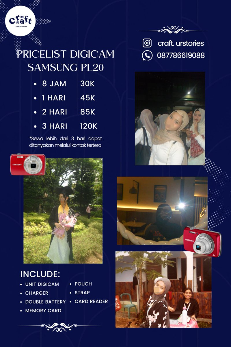 crafturstories's tweet photo. @unicefess halo0 kakak² semua yang mau ngasih hadiah ke temen lv 2, pacar, organisasi bwat demis, atau para maba mau kasi kakak pendampingnya promo bundling😋, yang mau sewa digi buat liburan bisa banget✨ langsung hubungi wa atau dm lewat x bisa jg dm melalui ig @craft.urstories yaa!🤩🤩 https://t.co/sxzodSQOge