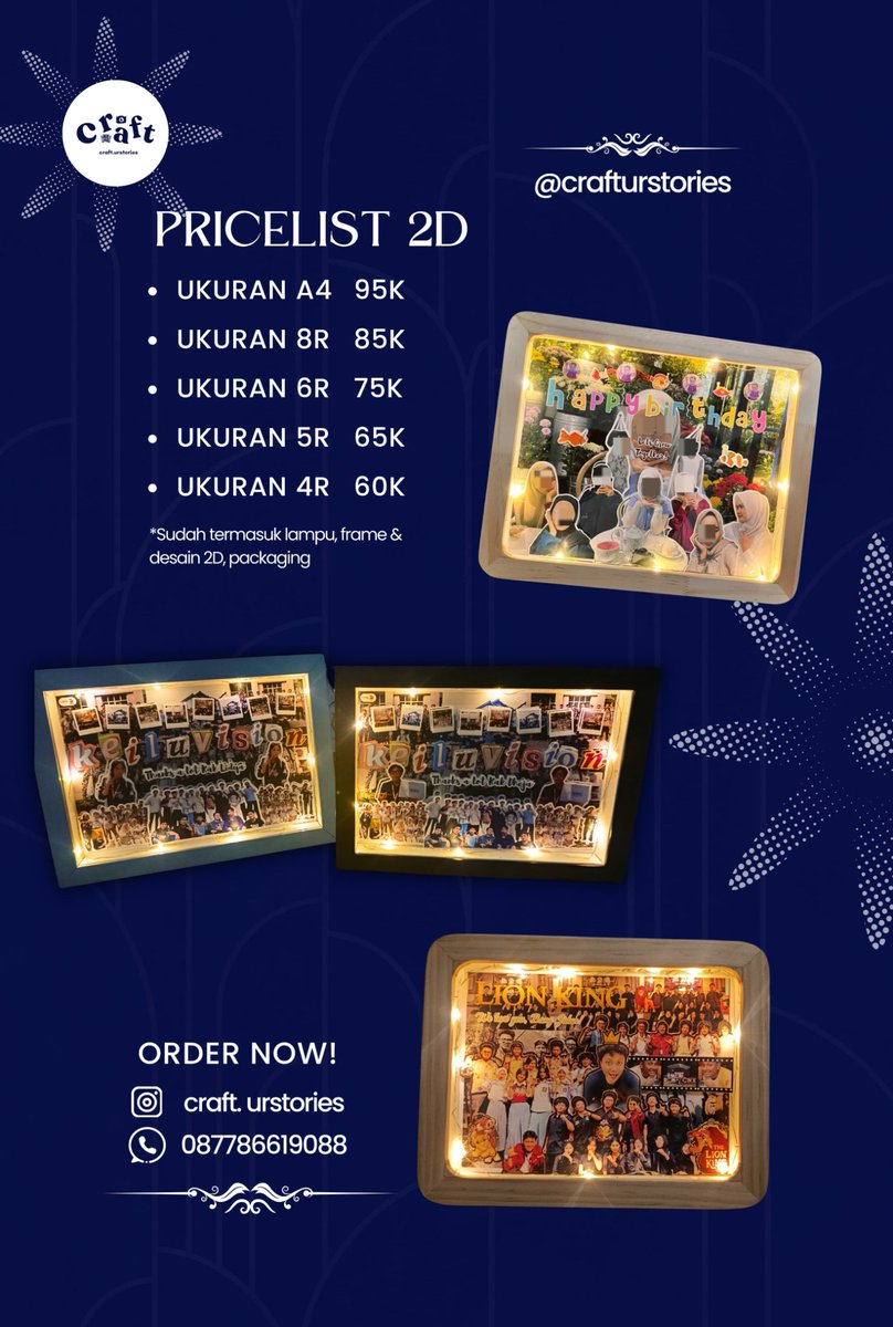 crafturstories's tweet photo. @unicefess halo0 kakak² semua yang mau ngasih hadiah ke temen lv 2, pacar, organisasi bwat demis, atau para maba mau kasi kakak pendampingnya promo bundling😋, yang mau sewa digi buat liburan bisa banget✨ langsung hubungi wa atau dm lewat x bisa jg dm melalui ig @craft.urstories yaa!🤩🤩 https://t.co/sxzodSQOge
