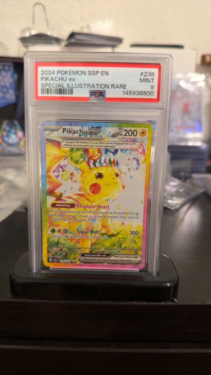 SlabTraderllc's tweet photo. 2024 Pikachu Ex
PSA 9
$400 shipped 📦 https://t.co/4oiz1DsdRF