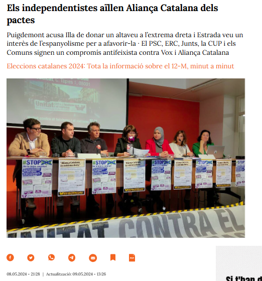 garnatxov's tweet photo. @jpagesm @jordibarbeta Que això ens ho digui el partit de la DUI dels 8 segons, el partit que fa costat a la CUP, a ERC, als comuns i al PSC en els cordons sanitaris contra el nacionalisme català, i algú que accepta diputats del règim del 155 per tenir grup propi, és una mica hipócrita, no troba? https://t.co/9CpHeulcvq