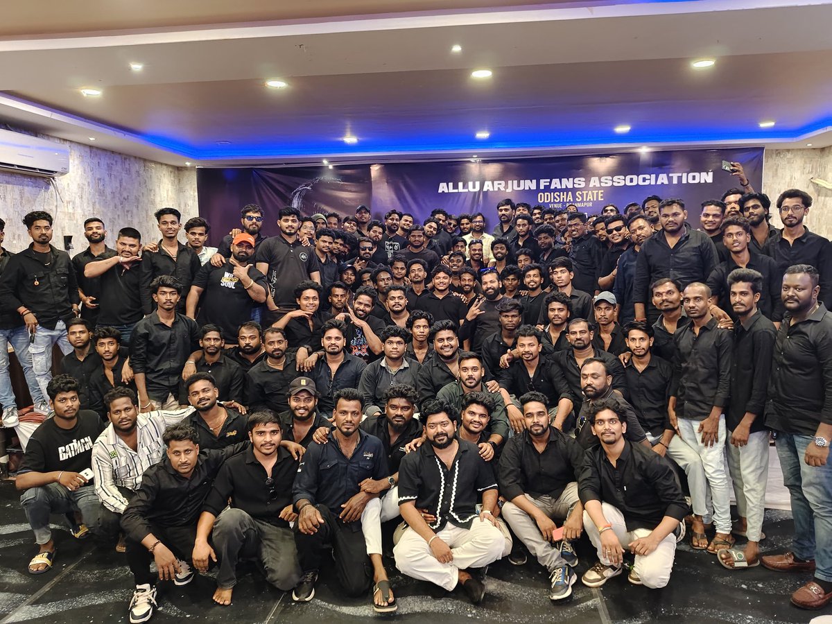 AAFAOnline's tweet photo. AAFA Hosts Massive State-Level Gathering in Odisha!

​Berhampur, Odisha.

 July 12, 2026

 The Allu Arjun Fans Association (AAFA) successfully organized a massive state-level fans gathering, bringing together nearly 160 die-hard fans from across 9 key districts:

1.Rayagada
2.Khordha
3.Berhampur
4.Bhubaneswar
5.Sonepur
6.Gajapati
7.Raghunathpur
 8.Bikrampur
9.Gopalpur.

Sri Ch. Dharmendra (AAFA Hyd Office) aligned the crowd with AAFA's vision, unity, and community service goals.

Mr. Sarath Chandra Naidu (Team Allu Arjun) shared deeply personal and heart-touching stories about the Icon Star's bond with his fans.

​Highlighting their unwavering loyalty, Odisha fans unanimously requested grand, official promotional events and massive fan celebrations in the state for Allu Arjun’s upcoming films.

​The event successfully laid the groundwork for expanding district-level committees, scaling up social service initiatives, and strengthening the AAFA network across Odisha.

​This landmark gathering marks a massive milestone, proving that the love, unity, and dedication of Icon Star Allu Arjun's fans in Odisha are stronger than ever!