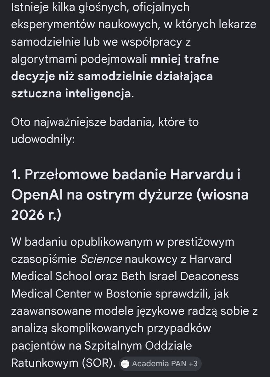 Ad_Kuh's tweet photo. @PatrykSlowik Lekarze powinni poważnie się zastanowić czy przynajmniej część z nich będą jeszcze w przyszłości potrzebni. Z biegiem rozwoju technologii to może się okazać że roboty zastąpią chirurgów a sztuczna inteligencja całą resztę bo obecnie i tak są o kant dupy. https://t.co/HJUpA3uyDE