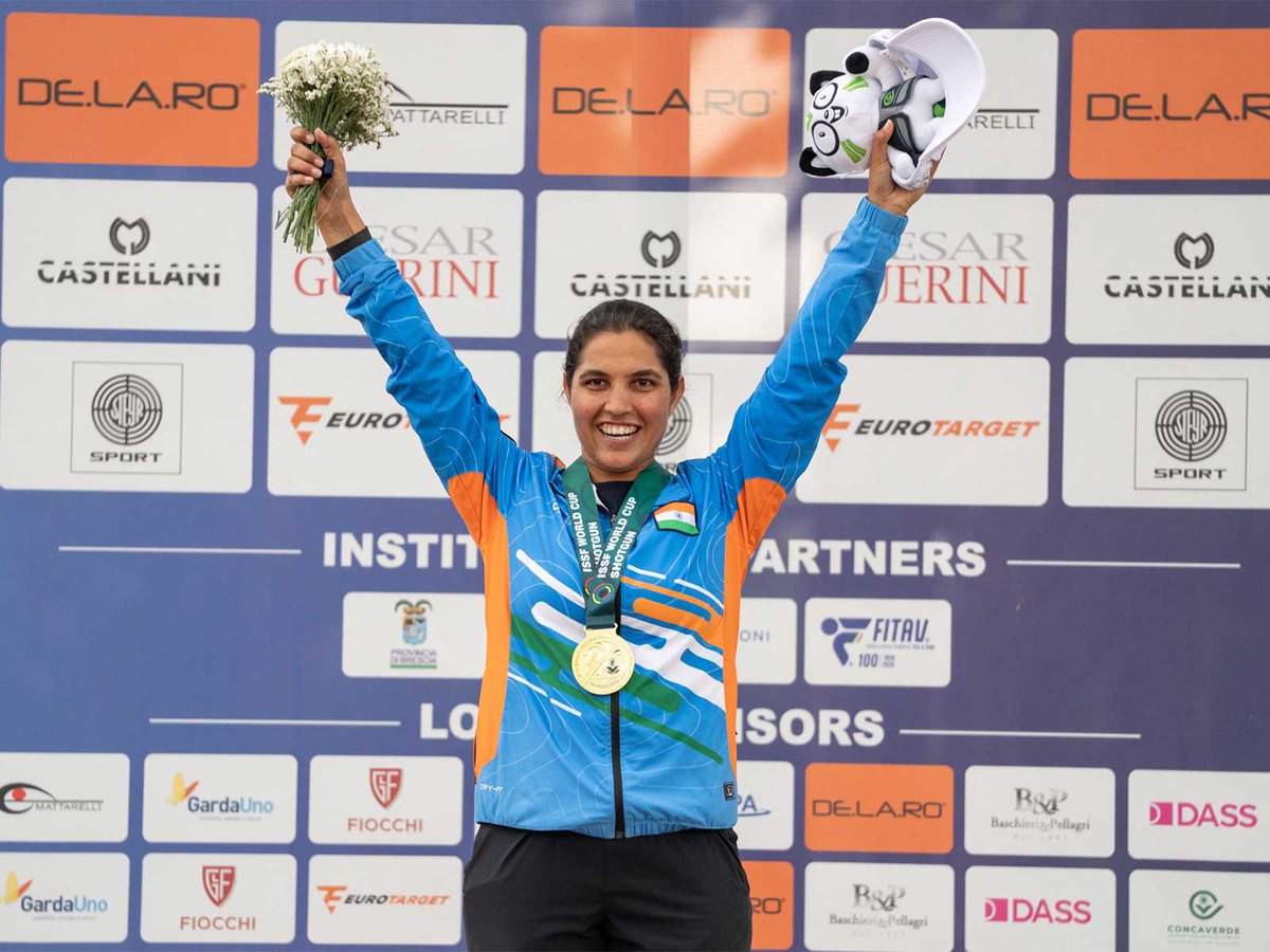 Haryana_Olympic's tweet photo. 🇮🇳 GOLD FOR INDIA! 🥇
हरियाणा की शान, हरियाणा की बेट
History made! Neeru Dhanda has become the first Indian to win an individual ISSF World Cup Gold Medal in the Women's Trap event at Lonato, Italy!🎯
Heartiest congratulations, Neeru!!
#NeeruDhanda #ISSFWorldCup #Gold #HOA #IOA https://t.co/rryLLdrZXn