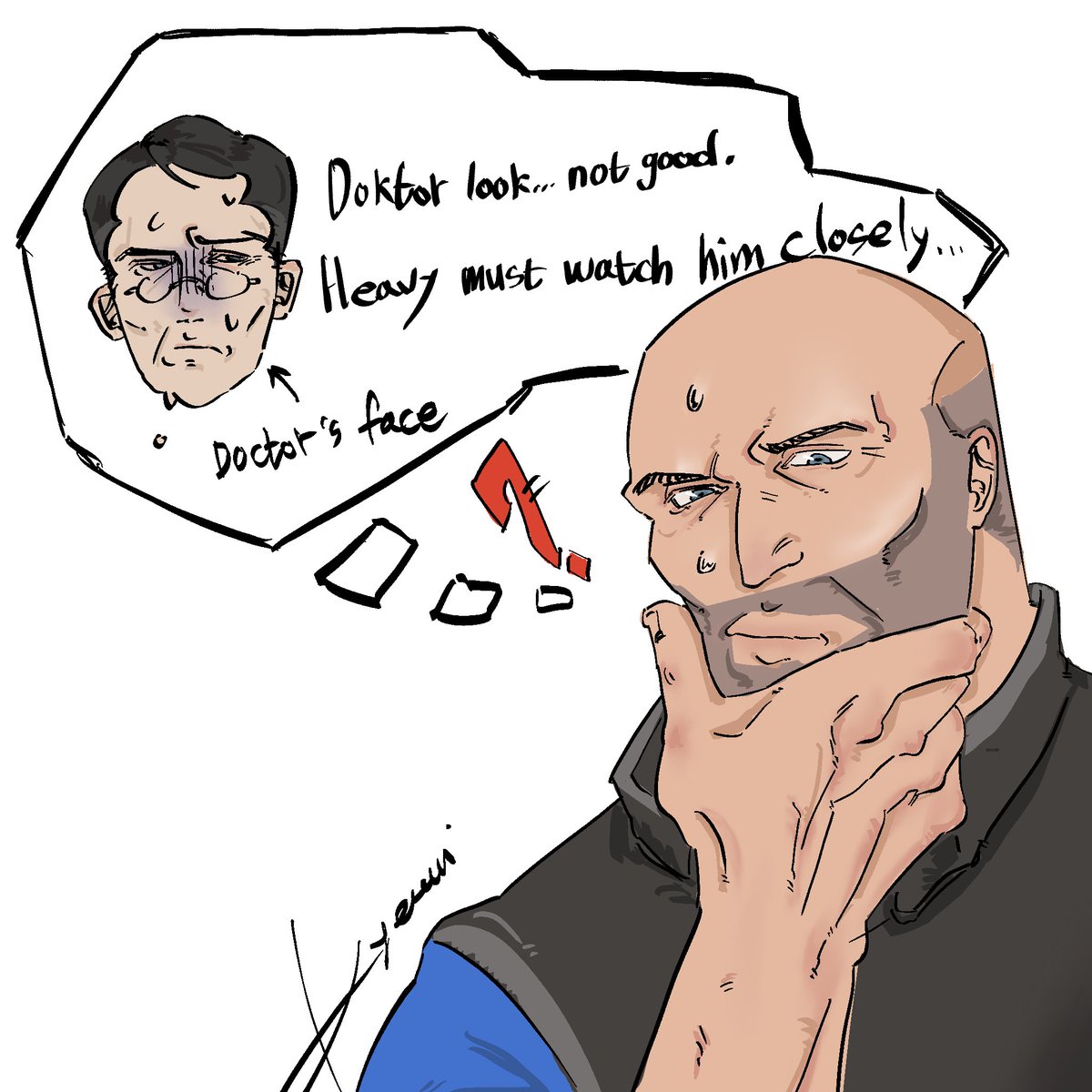 kortos_742's tweet photo. Non-Alcoholic Medic 2/? (My bad, Heavy had ink on his nose in the last post lol. Fixed it!) #tf2 #medic #heavy #alcoholic https://t.co/L8jiZLA4qA