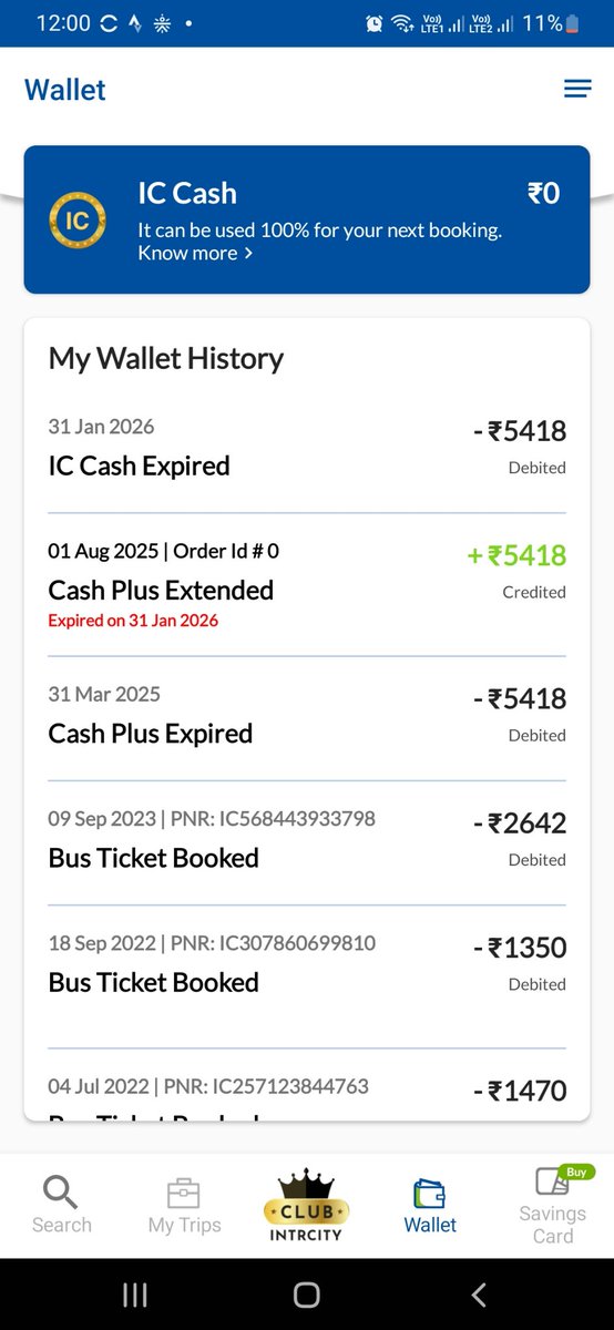 Rejovt's tweet photo. @IntrCity how can you guyz swallow my 5k from.the wallet without notification.i was told that it has no expiration. Earlier it was reversed. https://t.co/zybkilQSB7