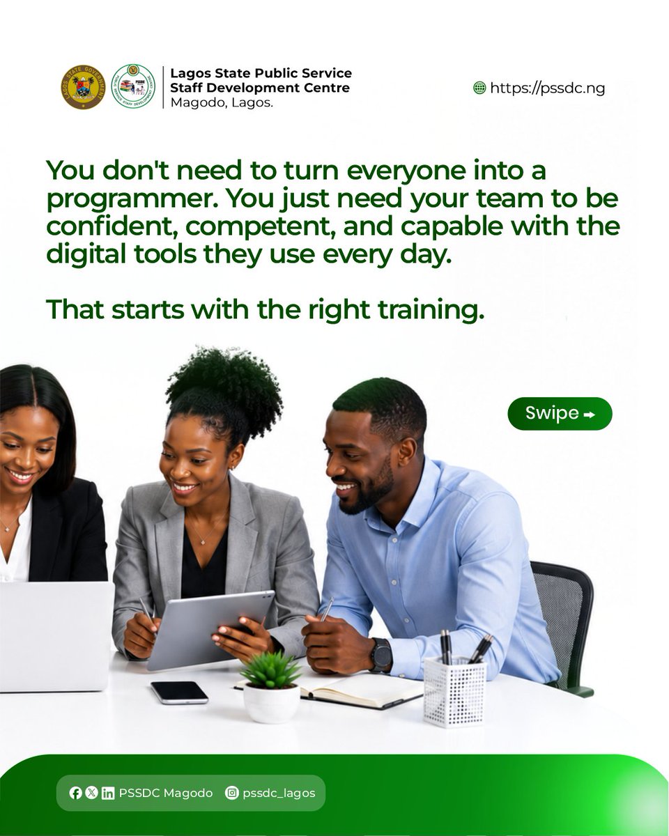 PSSDCMagodo's tweet photo. Our Technical Skills Training Programme covers IT and digital skills for all staff levels.
DM us or visit https://t.co/erIXQG6ZeN to enrol your team.
#digitalskillstraining #digitalliteracy #PSSDC #publicservice #professionaldevelopment https://t.co/aRMrAvcwTo