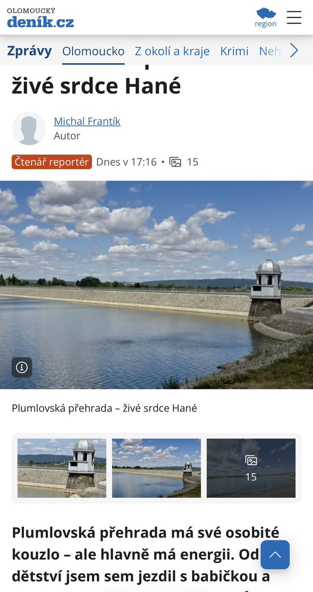 michalfrantik1's tweet photo. Plumlovská přehrada – živé srdce Hané
👉 https://t.co/FjmApwIiMS

@olomouckydenik #Olomouckýdeník #plumlovskápřehrada #výlet https://t.co/6u0e1GBDbC