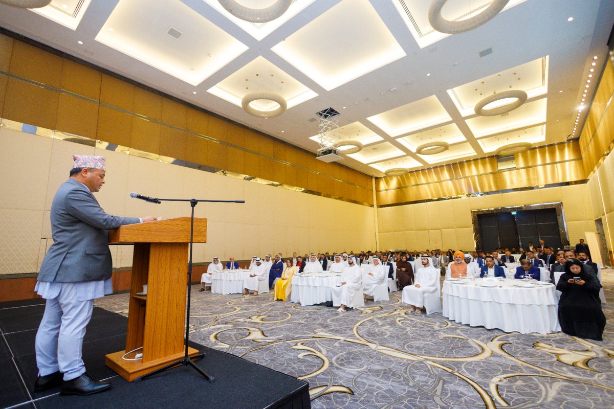 pbpc_uae's tweet photo. @pbpc_uae Chairman @qaiseranis at the Nepal–UAE Economic Diplomacy Forum 2026 hosted by H.E. Ambassador Tej Bahadur Chhetri. The forum highlighted investment, trade, tourism, and technology opportunities between Nepal &amp; the UAE. 

#EconomicDiplomacy #DiplomaticEngagement https://t.co/QMJRHZEV8n