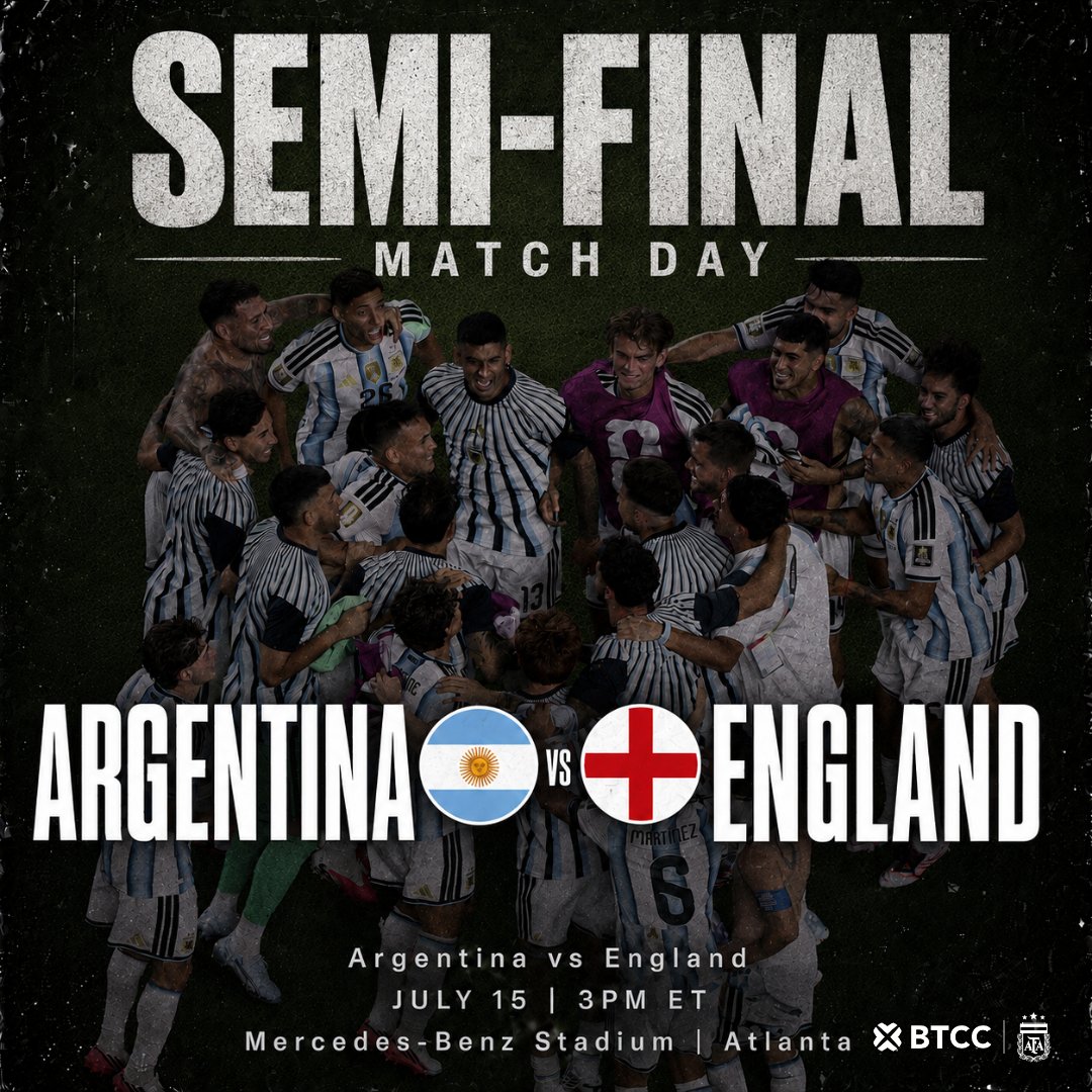BTCCexchange's tweet photo. 🚨 MATCH DAY! 🚨
Argentina vs England 🇦🇷⚽️🏴󠁧󠁢󠁥󠁮󠁧󠁿
📅 July 15 🕘 3 PM ET

Trading Volume x1.25 is LIVE🔥
Make your prediction and trade⏬
https://t.co/UUYAHboVkl

#BTCC15 #BTCCxAFA #WorldCup2026 https://t.co/RVJRU2VfKH