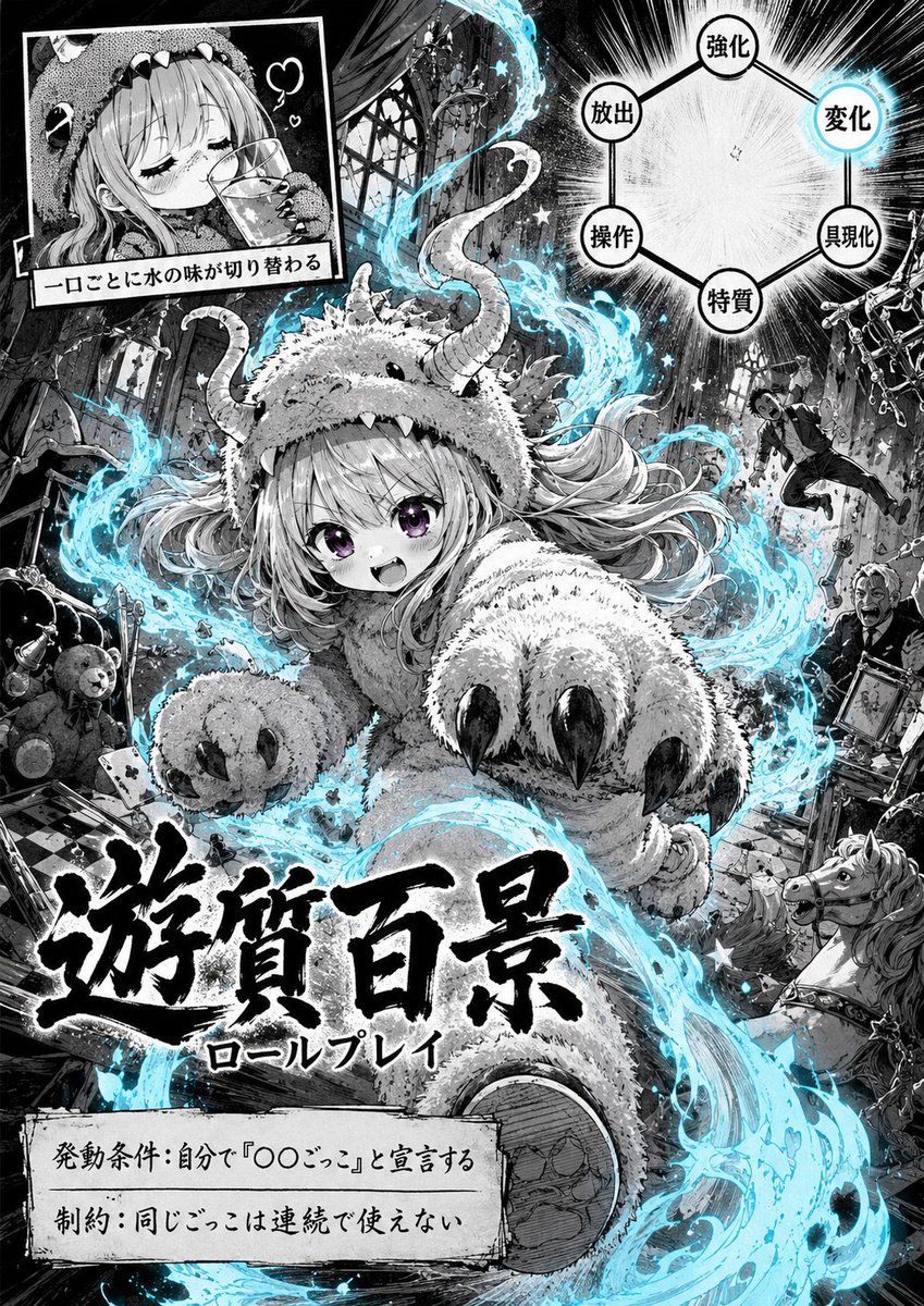 lec333's tweet photo. それらの画像から少年漫画風に能力を決めてもらった https://t.co/1vbQDMqjG7