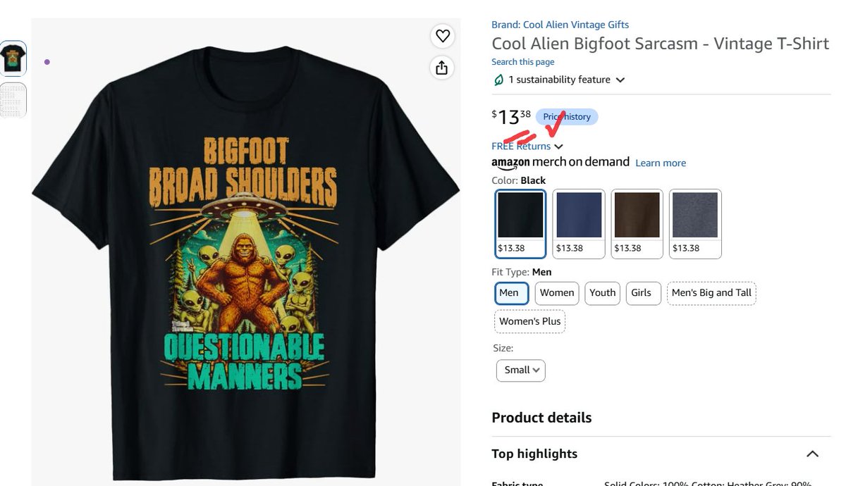 TalaatIbrahimM2's tweet photo. Cool Alien Bigfoot Sarcasm - Vintage T-Shirt 
13.38 USD  Order Now !!!👇 
https://t.co/wAbnjyDNzv 

#alien 
#BIGFOOT 
#USAFashion 
#MadeInUSA 
#Apparel 
#Amazon 
#CasualWear 
#merchandise 
#AmericanStyle 
#ClothingLine 
#ShopUSA https://t.co/3SpT5IffAE