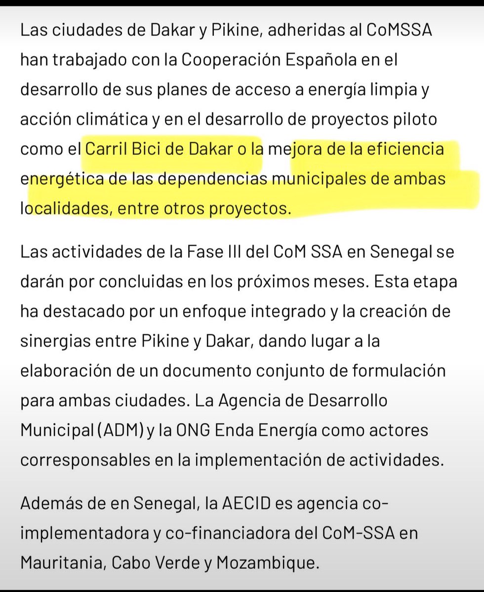 PabloCamPiq's tweet photo. ⭕️ Españoles: si algún día van a DAKAR (Senegal) les recomiendo que visiten el “CARRIL BICI” en que @AECID_es supuestamente invirtió nuestros impuestos (unos 1,7 Millones €) y que vean cómo la Alcaldía de Dakar lucha contra el cambio climático también con sus impuestos (700K €)

Queridos seguidores, agradecería me informaran de “esos proyectos”…