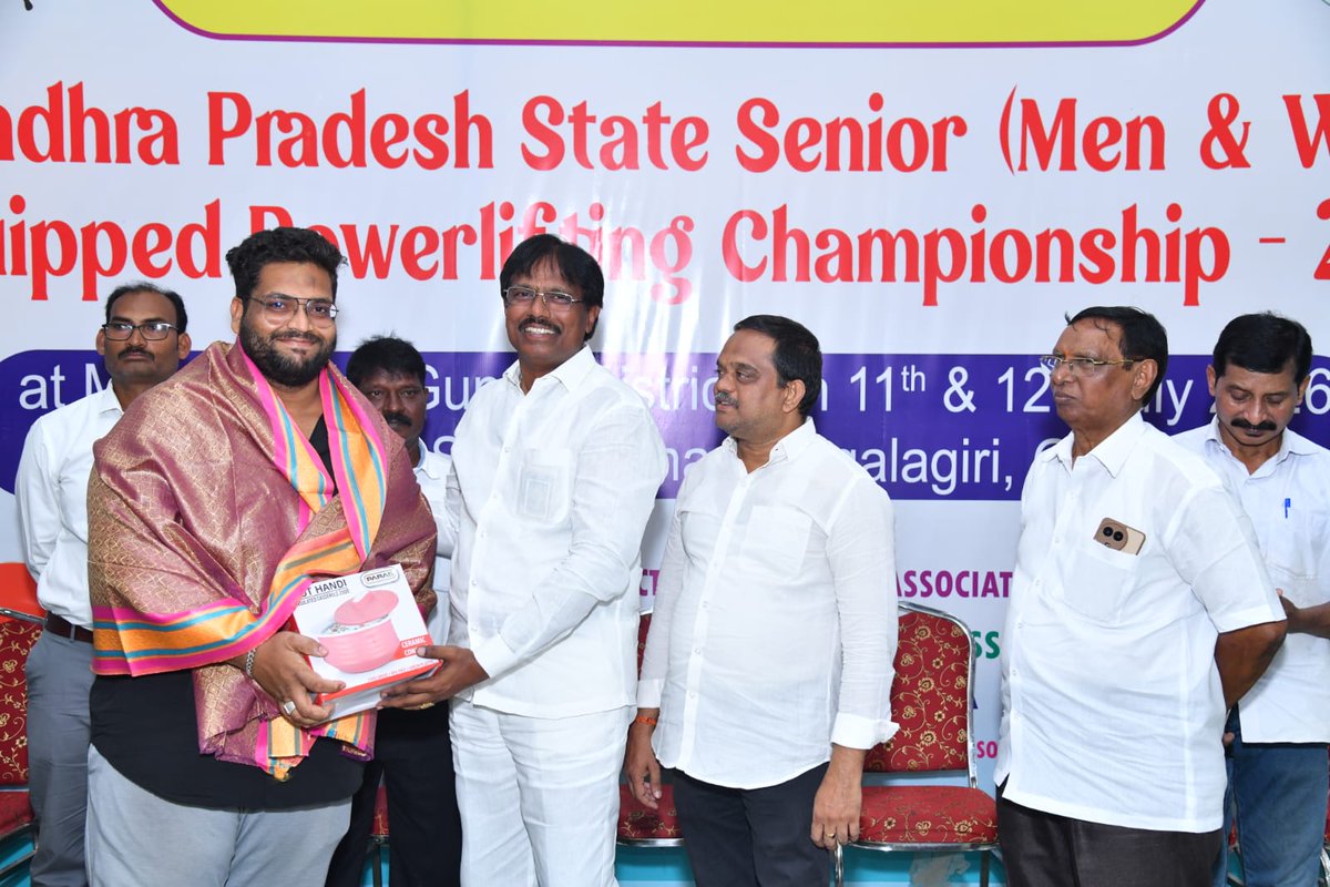 AP_Skill's tweet photo. 🏆 Congratulations to Mr Shaik Saquib Basha, Sports Executive, APSSDC, on winning 🥇 at the Senior State-Level Powerlifting Championship 2026 and qualifying to represent Andhra Pradesh at the Senior National Powerlifting Championship 2026 in Ghazipur, UP. 
Best wishes! https://t.co/mC1FgZJEmu