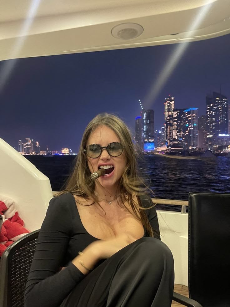 rainingtitanium's tweet photo. You ever think about brunette skinny foid with large breast wearing black dress and shades smoking cigar on your boat just off the coast of the  futuristic metropolis you built ? https://t.co/kfbwyTC7WJ