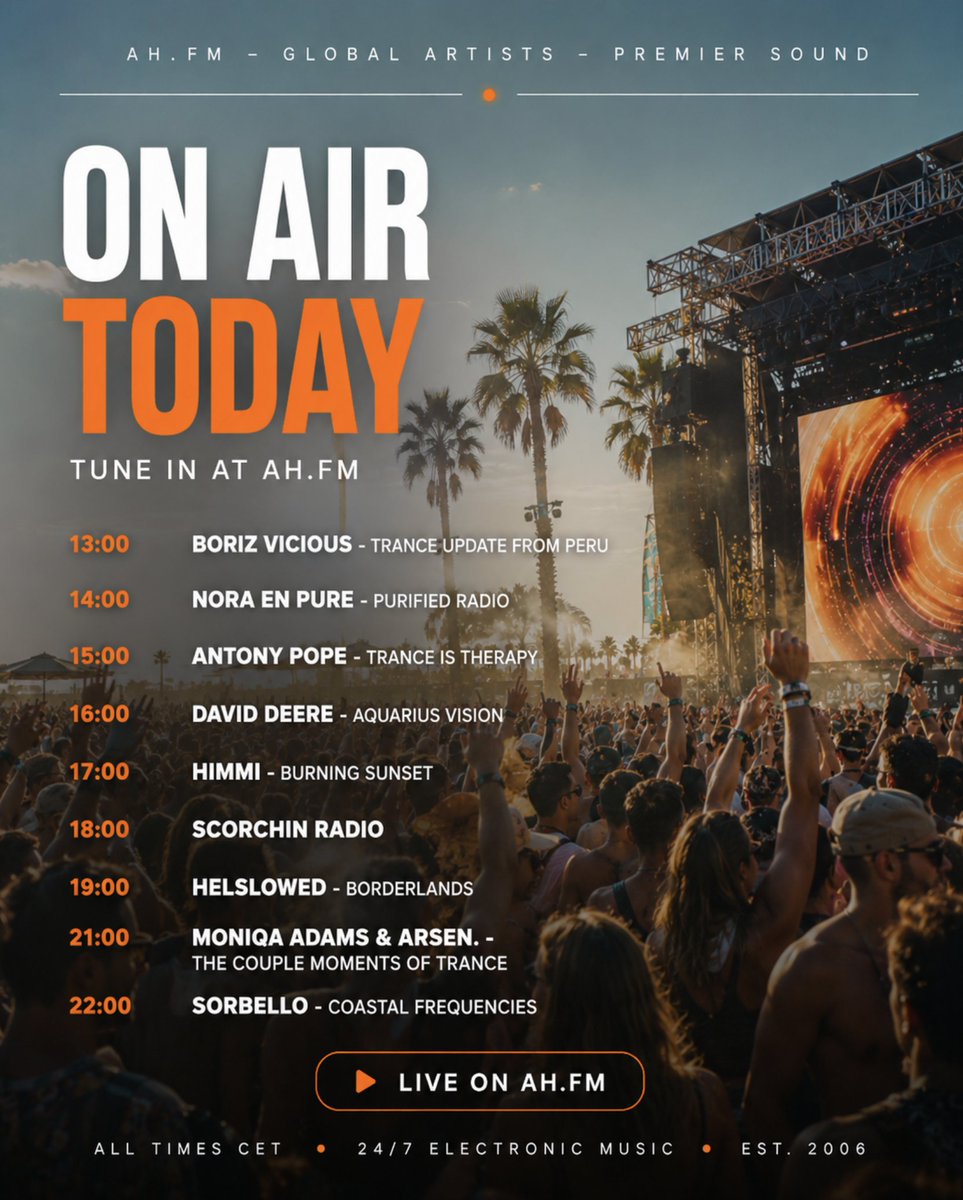 AfterhoursFM's tweet photo. Catch today's exclusive shows from @BorizVicious @noraenpure @daviddeere @scorchinrecords @SorbelloMusic via https://t.co/0FQUATvfX1 https://t.co/itGdRvmnUo