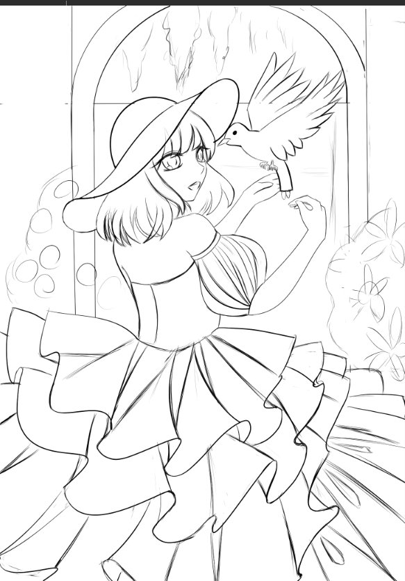 NagatukiAoi96's tweet photo. アナログで描いてみたいなと、思ってラフ画を描いて、それをもとにクリスタで下絵を描いて、それを印刷してきてから線画を描いてる。

絵を描くのって楽しいね。
#下絵 https://t.co/aezDVHEN1Y