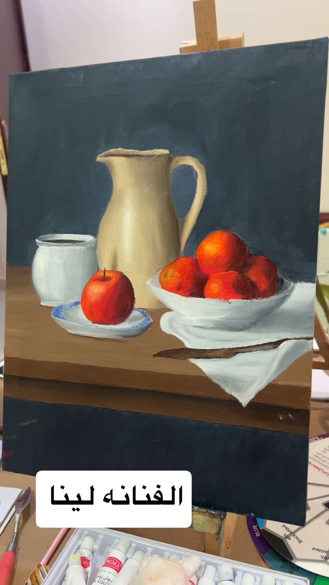 LaylaAljafen's tweet photo. الرسامة لينا جامعية كيميائية رقيقة متحفزة للفن  
#مرسم_ليلى 
#بريدة https://t.co/VtsMIQHtai