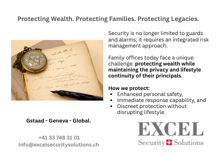 Excel_Sec_Sol's tweet photo. Family offices today face a unique challenge: protecting wealth, reputation, people, residences, assets, and sensitive information while maintaining privacy and lifestyle continuity.
Protect principals, family members, and guests from physical, reputational, and emerging threats. https://t.co/fhderFSUn7