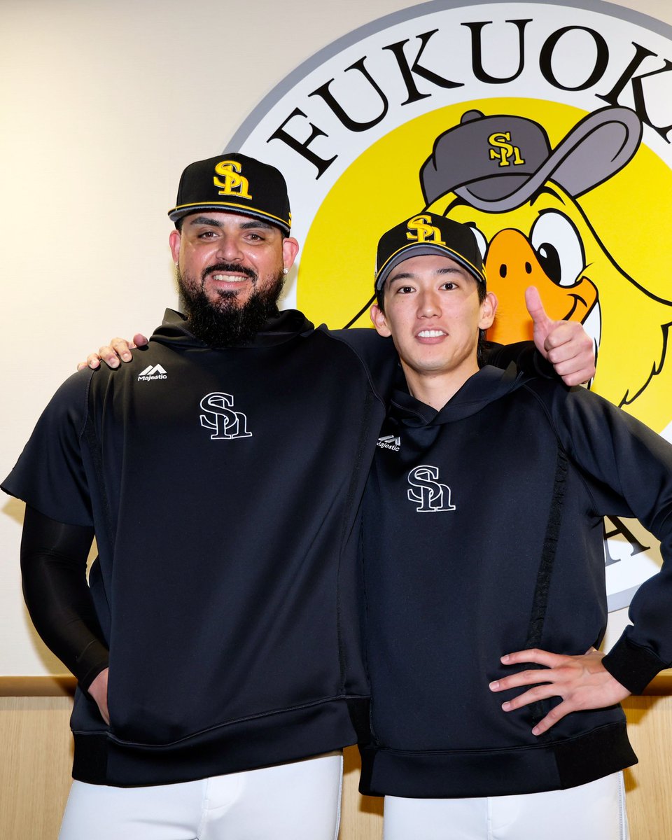 HAWKS_official's tweet photo. #マイナビオールスターゲーム2026 の監督選抜選手が発表され #ロベルト・オスナ 投手と #大津亮介 投手が選出されました✨

⬇️会見の様子
https://t.co/186ygGxViW

#sbhawks https://t.co/KRHqPEPdqs