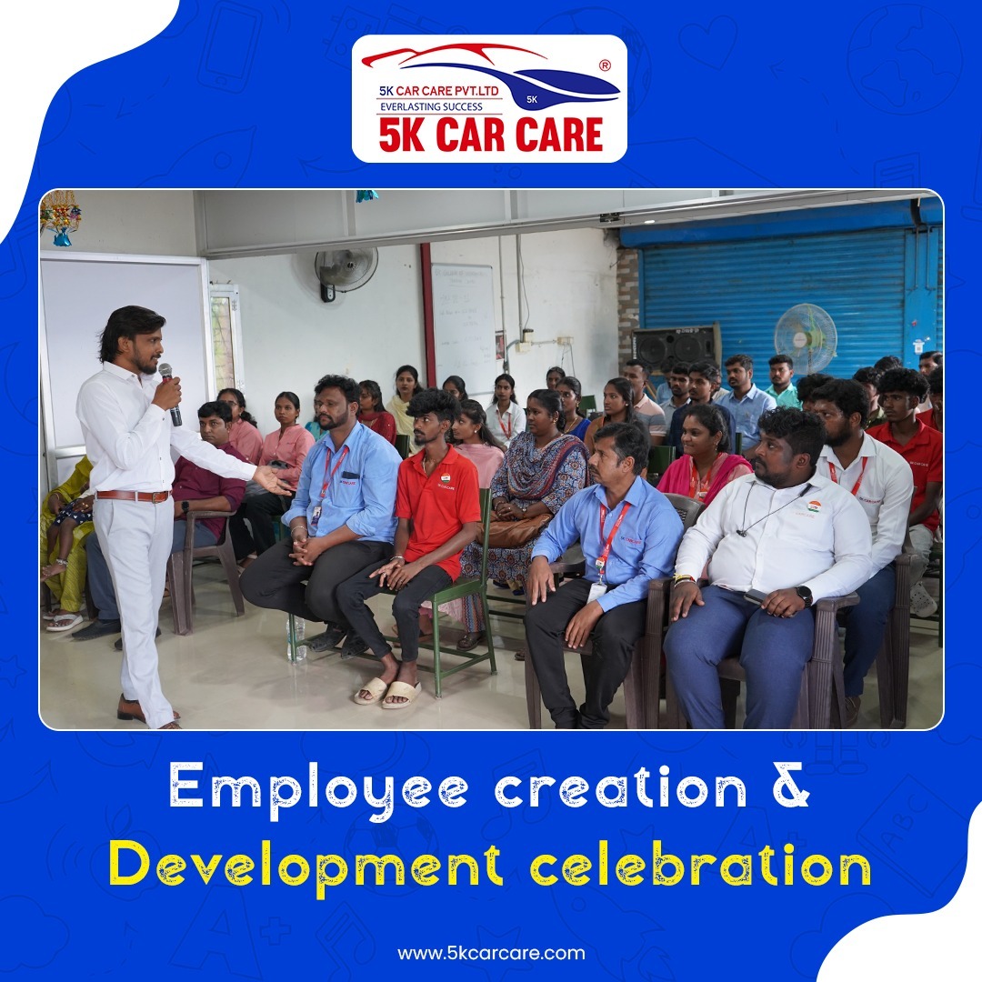 KarthickkumarC1's tweet photo. At 5K Car Care, we don't just hire people—we nurture future leaders who drive excellence and create lasting impact. #5KCarCare #5KFamily #EmployeeCreation #LeadershipDevelopment #FutureLeaders #CareerGrowth #LearningCulture #PeopleFirst #Team5K #FounderVision #CEOMessage https://t.co/DiJxTrcrTy