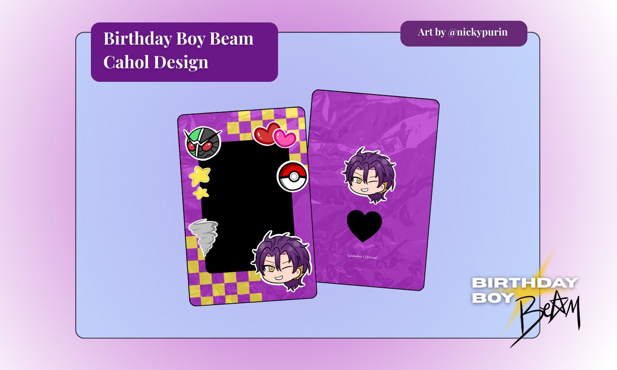 devrlabproject's tweet photo. [𝗣𝗿𝗼𝗱𝘂𝗰𝘁 𝗱𝗲𝘀𝗶𝗴𝗻 𝗿𝗲𝘃𝗲𝗮𝗹]

Special photocard holder for Birthday Boy Beam!
Terima kasih kepada @nickypurin yang sudah membantu menggambarkan asset untuk desain cahol ini🫶🏻 https://t.co/kKdSgnZPcf