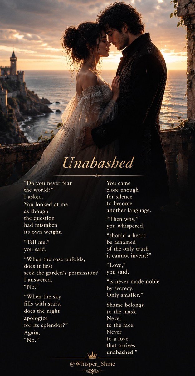Whisper_Shine's tweet photo. Love doesn't become beautiful
because the world accepts it.
It becomes beautiful
because it never asks to be accepted.
#WhisperWrite
#vss365 #prompt #unabashed #WriteMap #poem https://t.co/MgNKlq0ZAd