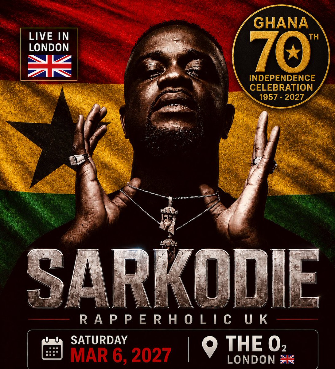 SiR_Rock1's tweet photo. New Week, this week is all about #MajorLeague &amp; #Rapperholic @ THE 02 ARENA.

SarkNation, we move 💪🏿 https://t.co/8uGAAyOD8R