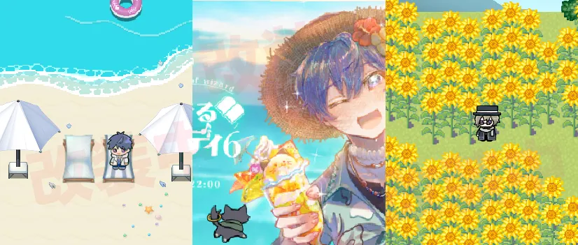 WebAki_'s tweet photo. ✱.˚‧º‧┈┈┈┈┈┈┈┈┈‧º·˚.✱
　   晶♂受けWEBオンリー
　星が奏でる魔法のメロディ

　　開催まであと5日❗️
✱.˚‧º‧┈┈┈┈┈┈┈┈┈‧º·˚.✱

会場内撮影マップの一部を公開🗺
今回は海と夏🌻がテーマ✨

アバターと一緒に撮って、ハッシュタグ #ほしまほ6 をつけて投稿してください📸 https://t.co/uPrkicmWQj