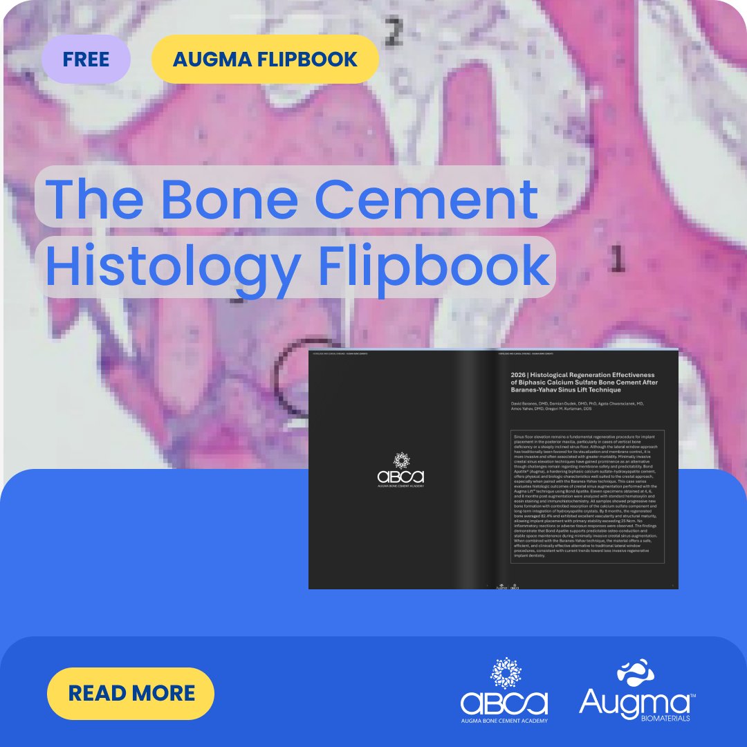 AugmaBio's tweet photo. The Bone Cement Histology Flipbook

Check out the full clinical research and case reports to see for yourself how use of Augma leads to a complete and true bone regeneration: https://t.co/qYjRQtI2so https://t.co/MgwZBXZgmZ
