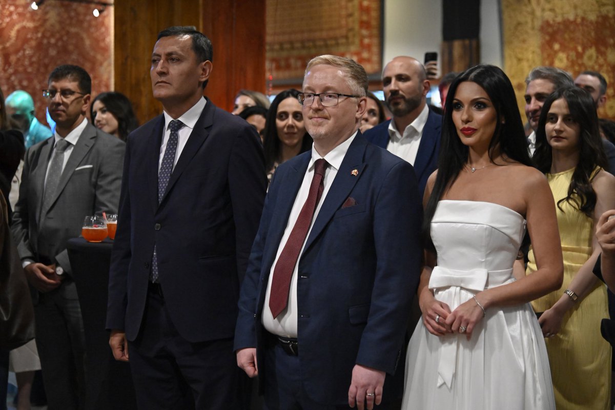 CanadaArmenia's tweet photo. Wonderful Canada Day celebrations with partners and friends! A special thank you and farewell to our first Resident Ambassador, @AndrewTurnerCAN, as he finishes his posting in Armenia. https://t.co/wIlzKn6z4u