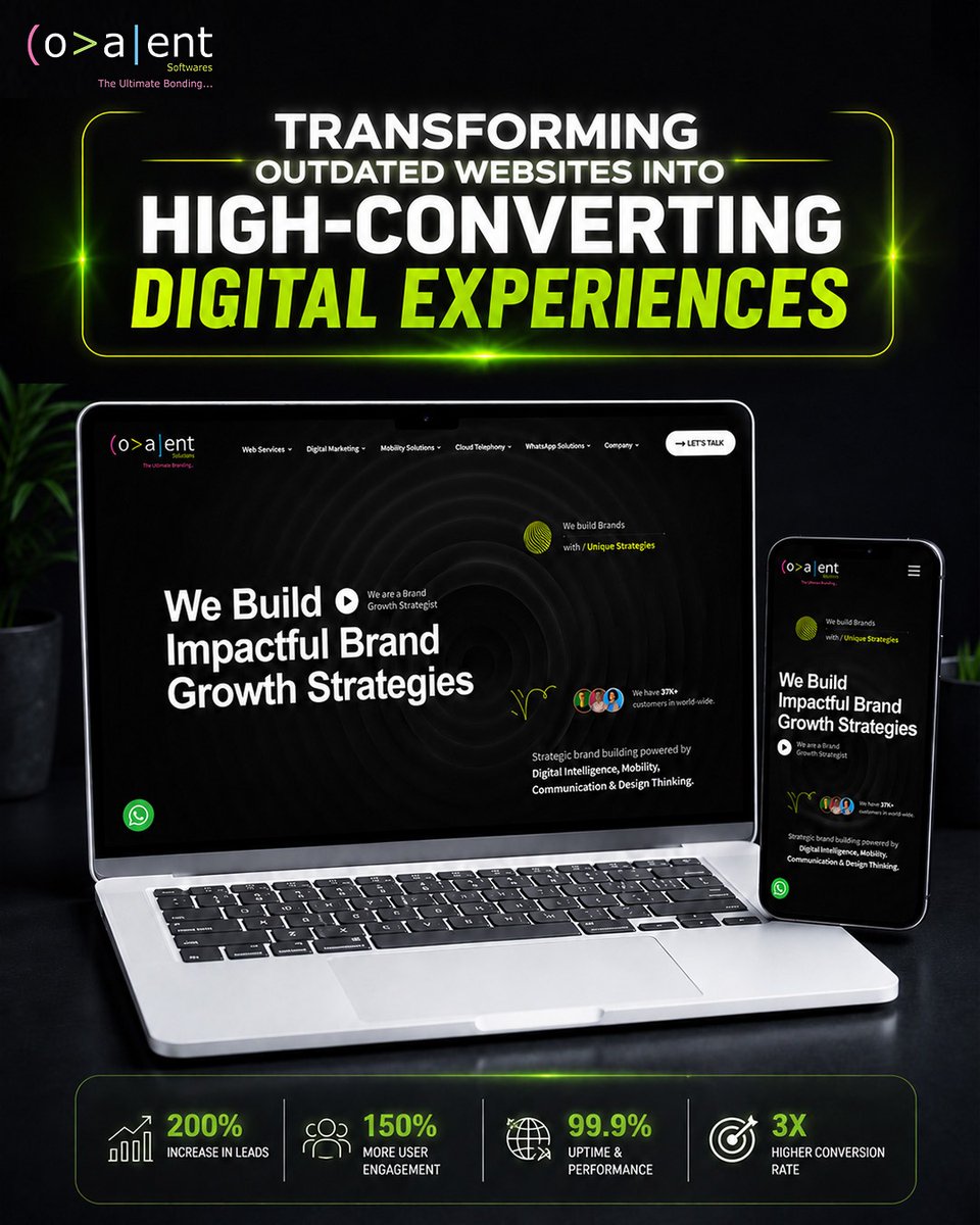 CovalentSoft's tweet photo. Your website should do more than look good.
It should:
✓ Build trust
✓ Generate leads
✓ Convert visitors
✓ Scale with business
If your website is just existing, it’s underperforming.
Follow for more growth insights.

#WebsiteDevelopment #UIUX #DigitalGrowth #CovalentSoftware https://t.co/eBpCqx6wI2