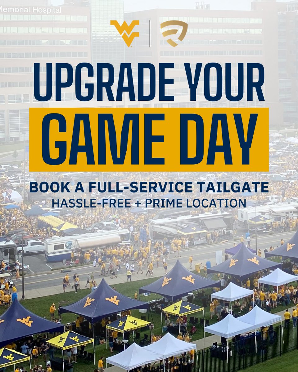 WVUSports's tweet photo. Game days are better when they start with a tailgate!
Secure your spot for the ultimate experience with REVELxp β Full-service packages, premium tailgate space & zero hassle.
MORE INFO: (304) 693-2110 // wvu@revelxp.com // https://t.co/o3Gfzxzxh3
#Tailgating #REVELxp https://t.co/m0Uo2rJwBK