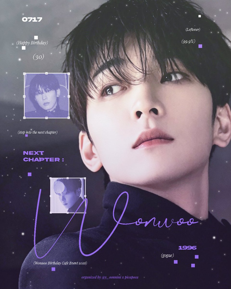 PICAPOCA_PG's tweet photo. Next Chapter : WONWOO💜
99.9% Wonwoo, 100% Happiness.
A page filled with warmth,
a story filled with dreams,
a chapter filled with Wonwoo.
📅 17 2026.07.19 (Sunday)
🕚 12.30pm - 6pm
📍 PicaPoca
#wonwon #nextchapterwonwoo #seventeen #전원우 #서븐틴 https://t.co/ZTqqmWvLhF