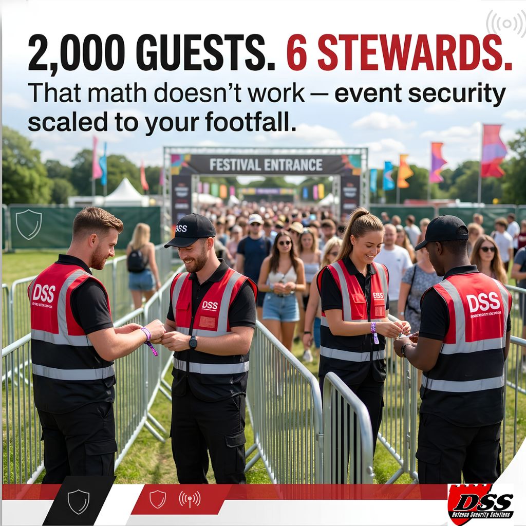 Security_DSS's tweet photo. 2,000 guests. Six stewards.
That math doesn't work.
Here's how to scale event security properly.

https://t.co/9rzdfxRZyO | 0203 490 8070
#EventSecurity https://t.co/uembBbzWGf