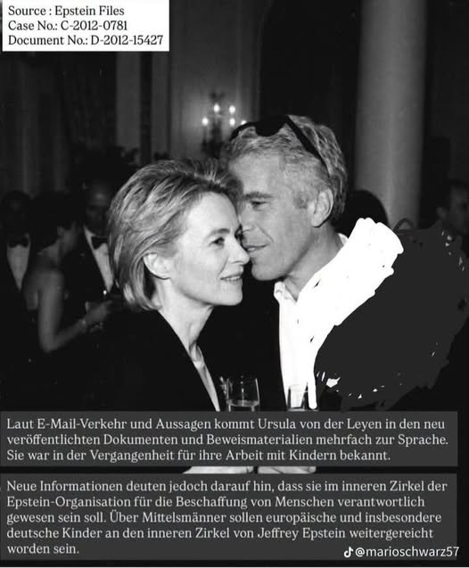 WimdenOudsten's tweet photo. Ursula vd Leyen met Jeffrey Epstein. https://t.co/dLLEdGF6pE