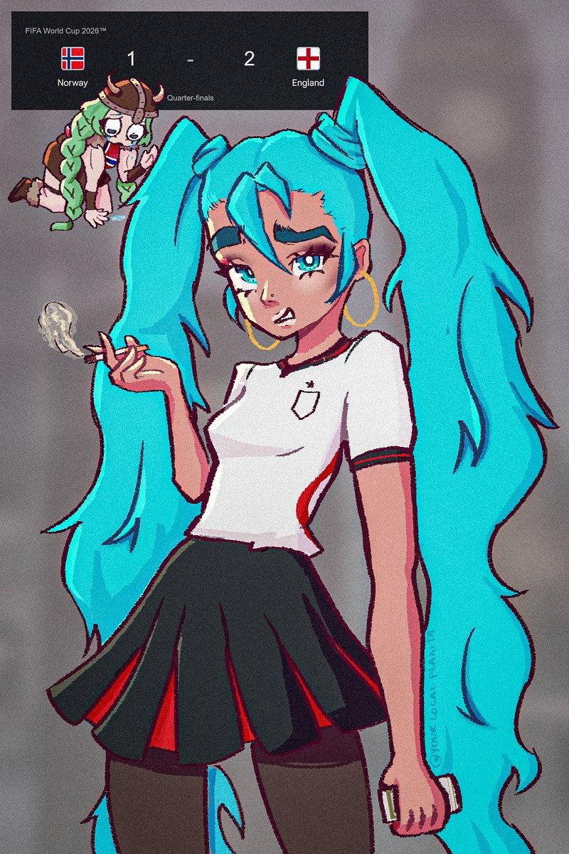 yourlocalplanta's tweet photo. Miku has fallen into English territory after another victory 🏴󠁧󠁢󠁥󠁮󠁧󠁿 

#初音ミク #hatsunemiku https://t.co/8lhxYh8Al1