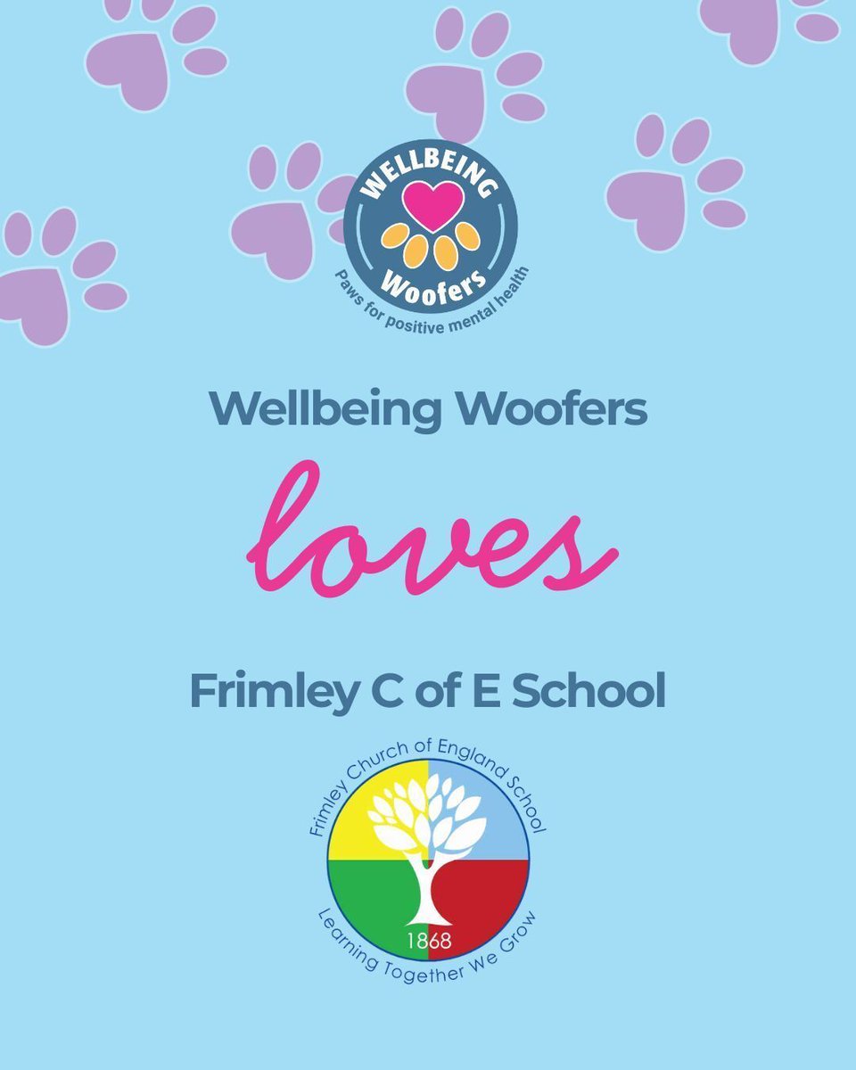 rc_wellbeing's tweet photo. 🐾 Our next Partner School Spotlight goes to Frimley Junior, @epsom_primary @broadmereschool

Thank you for continuing to make wellbeing part of everyday school life - we're excited for another wonderful year together.

#WellbeingWoofers #TherapyDogs #SchoolWellbeing https://t.co/4bNzUcawfh