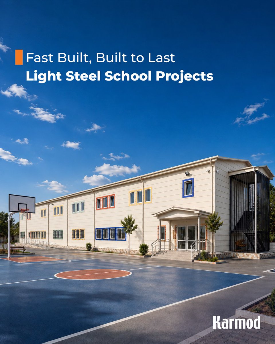 karmodglobal's tweet photo. How fast can a school building really be completed?
๐ +90 539 635 89 38
๐ฉ info@karmod.com
๐ https://t.co/VO2yi0oTCK
#PrefabSchool #ModularConstruction #SteelStructures #EducationArchitecture #KarmodGlobal https://t.co/gQKYtWl9wO
