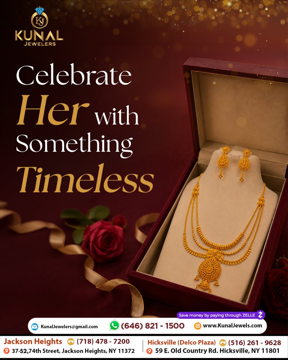 KunalJewelers's tweet photo. She deserves more than a gift—she deserves a memory she'll treasure forever. ✨💛

Celebrate her with timeless gold jewelry she'll cherish for generations.

🚚 We ship across the USA.

#KunalJewelers #GoldJewelry #GiftForHer #IndianJewelry #LuxuryJewelry https://t.co/hbcJe2W2TW