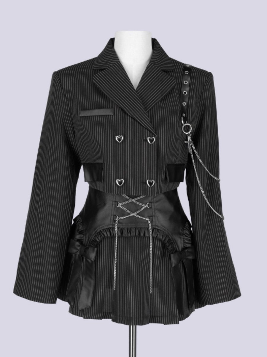 🖤IMVAL🖤 Cut-out Jacket & Skirt Set