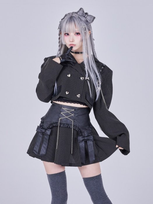 🖤IMVAL🖤 Cut-out Jacket & Skirt Set
